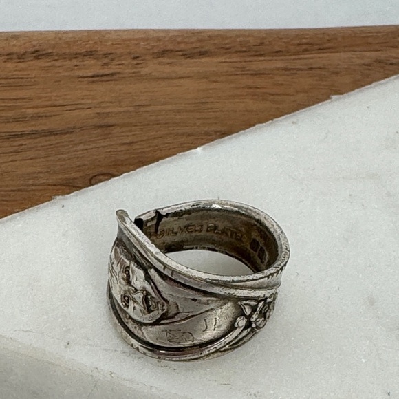 Vintage Gerber Baby Silver Plated Spoon Ring Sz 4.5 Lot D51 - Picture 3 of 11